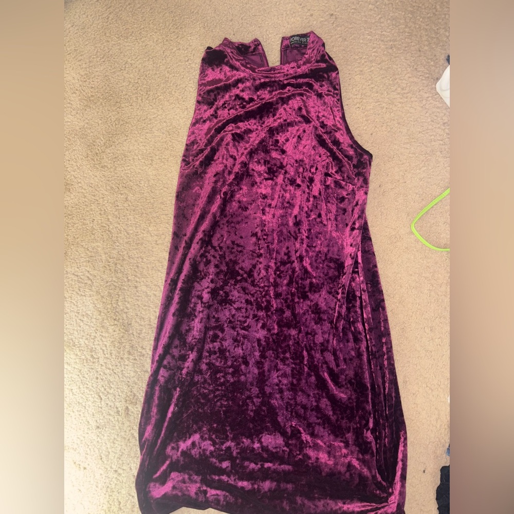 Velvet Sleeveless Dress in Rich Purple Forever 21+ (plus sizes)